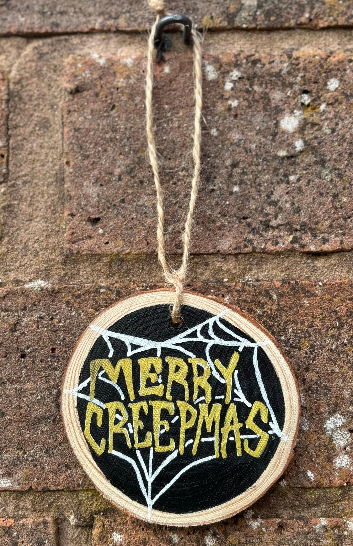 Spooky Christmas Wooden Bauble