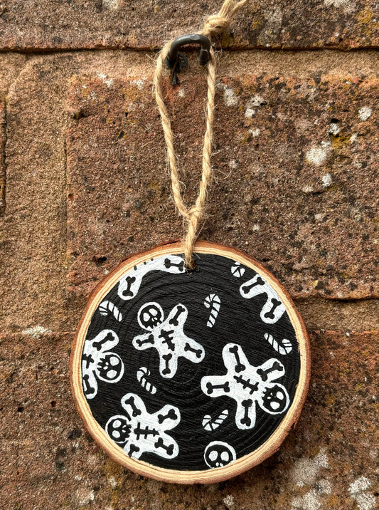 Spooky Christmas Wooden Bauble