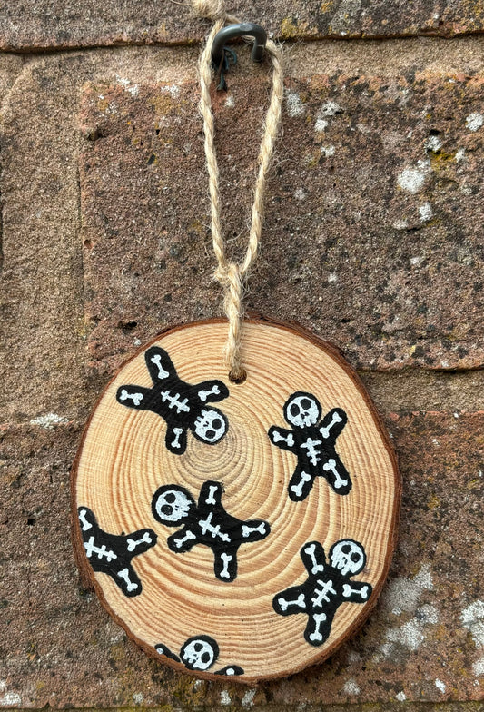 Spooky Christmas Wooden Bauble