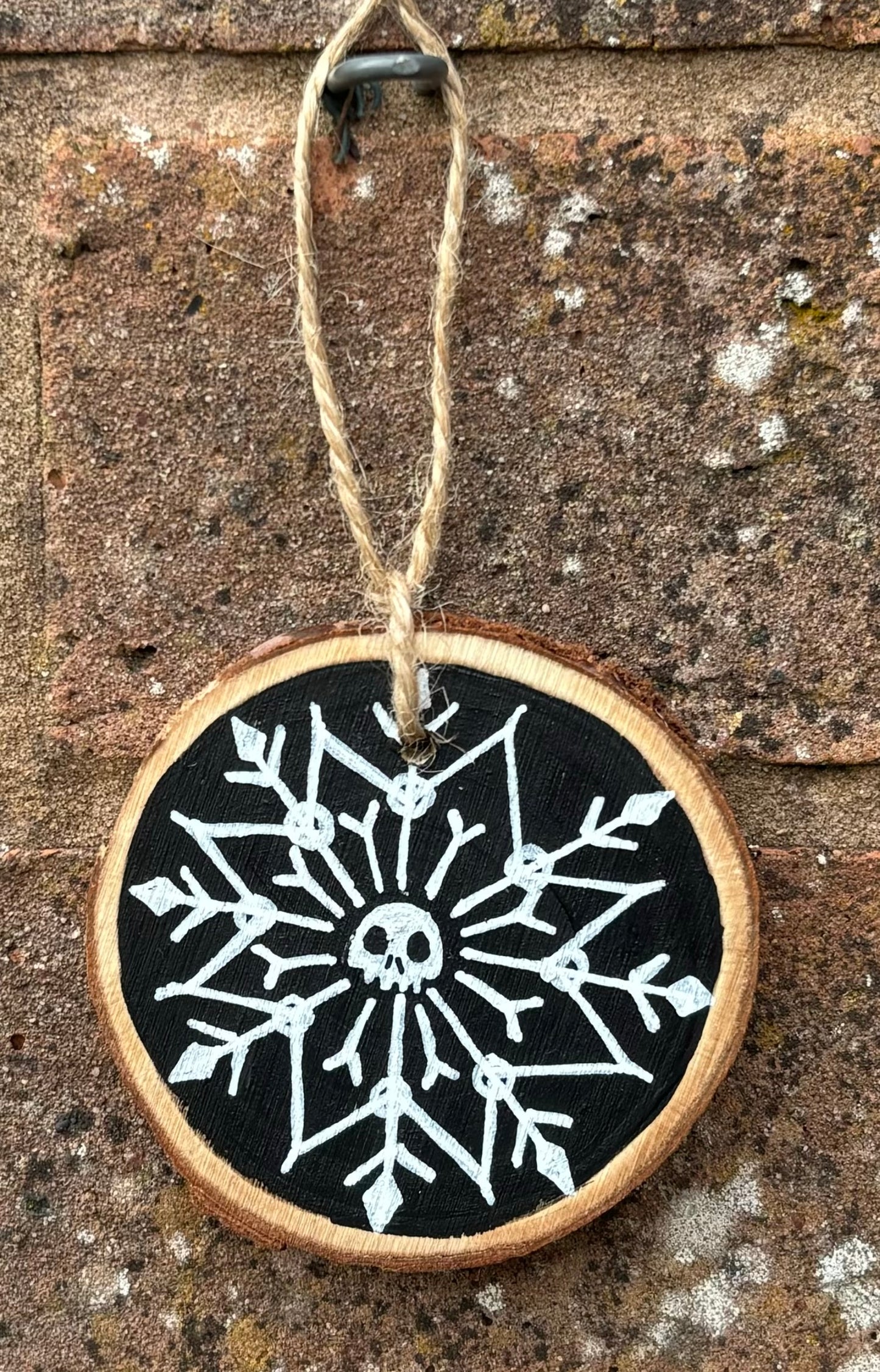 Spooky Christmas Wooden Bauble