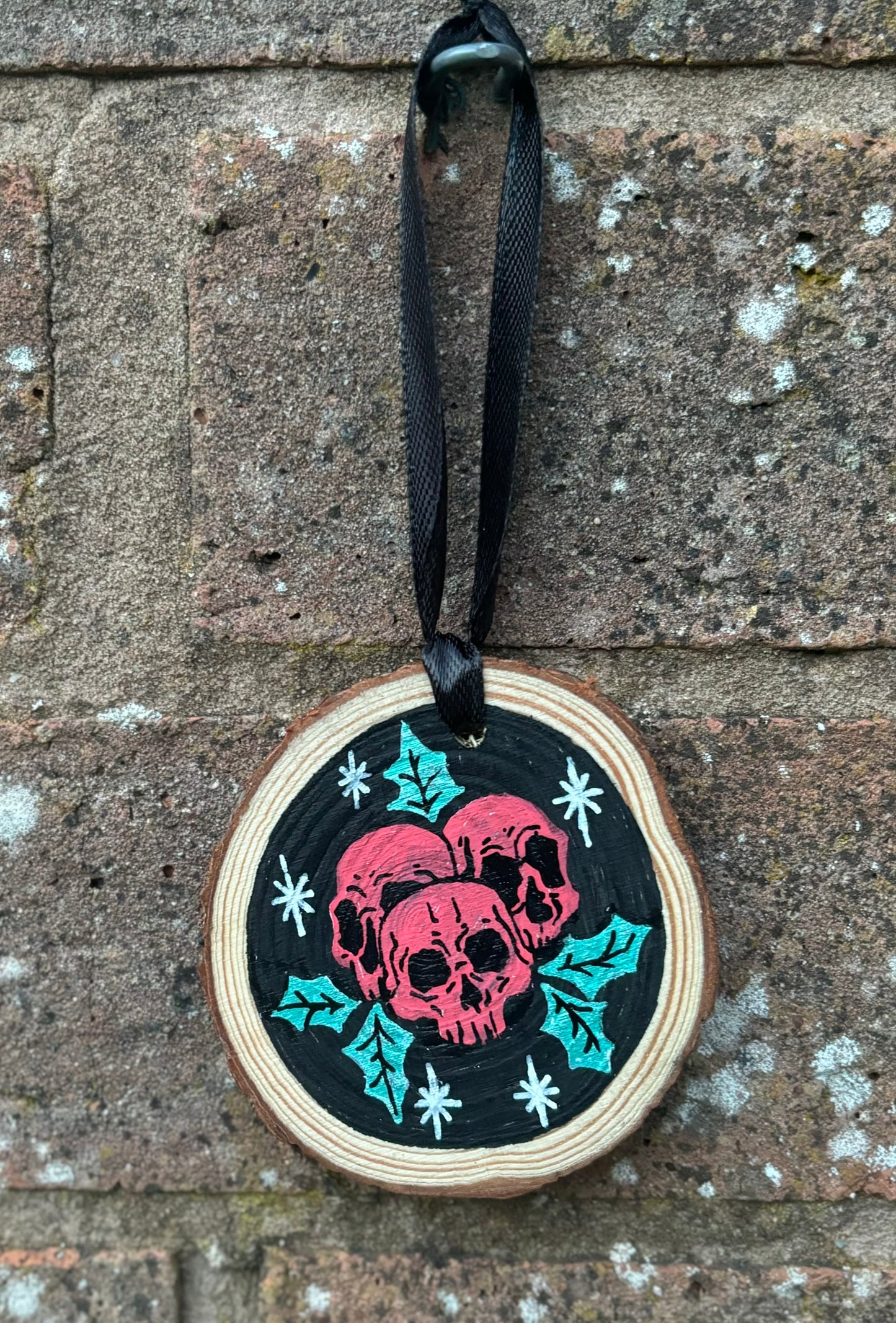 Spooky Christmas Wooden Bauble