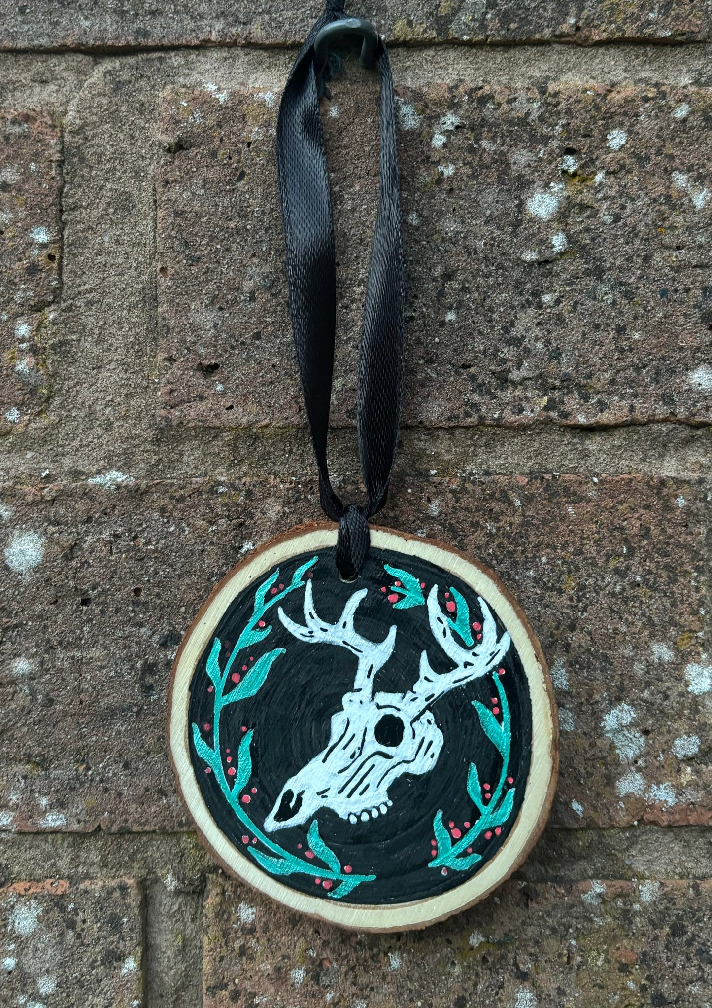 Spooky Christmas Wooden Bauble