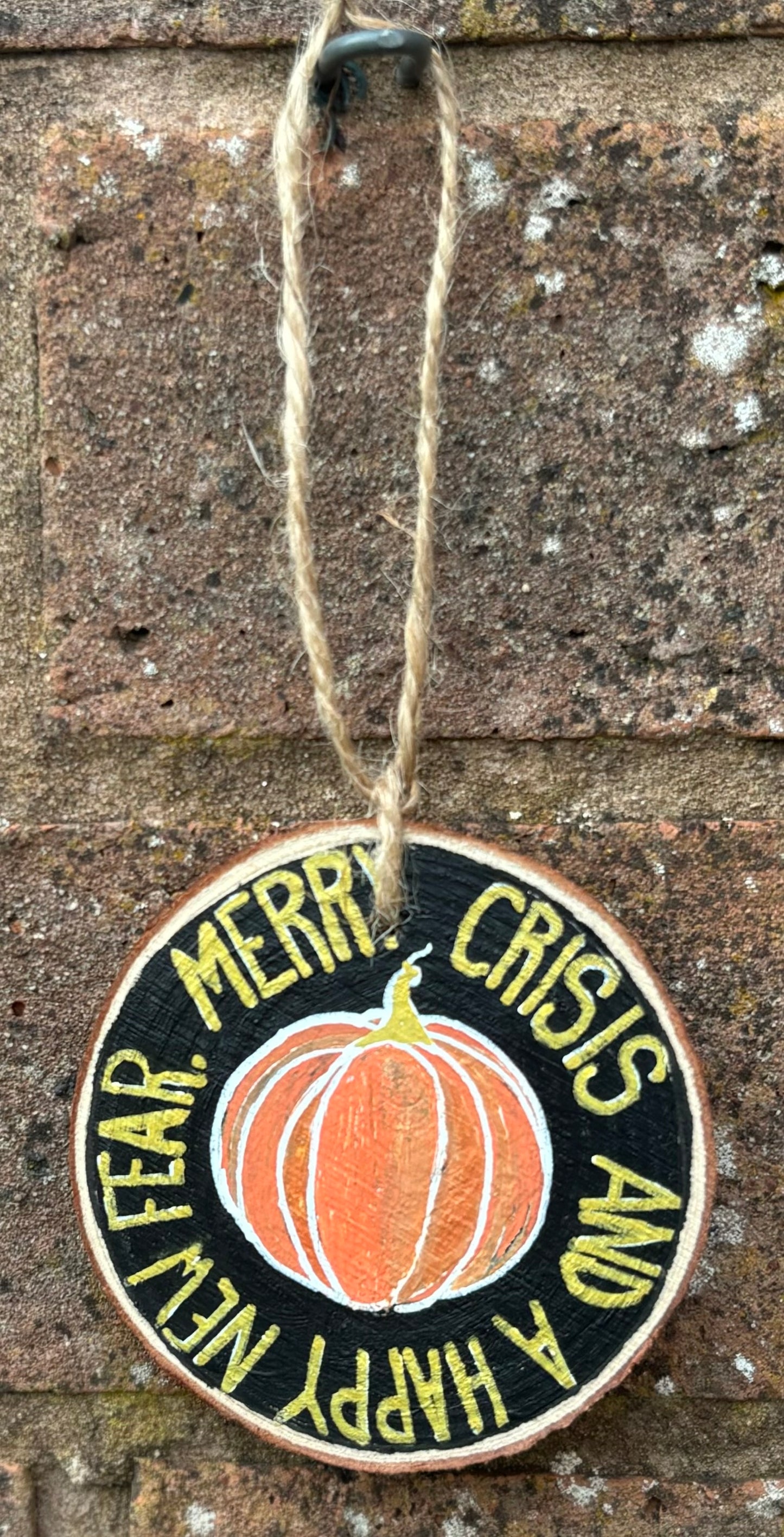 Spooky Christmas Wooden Bauble