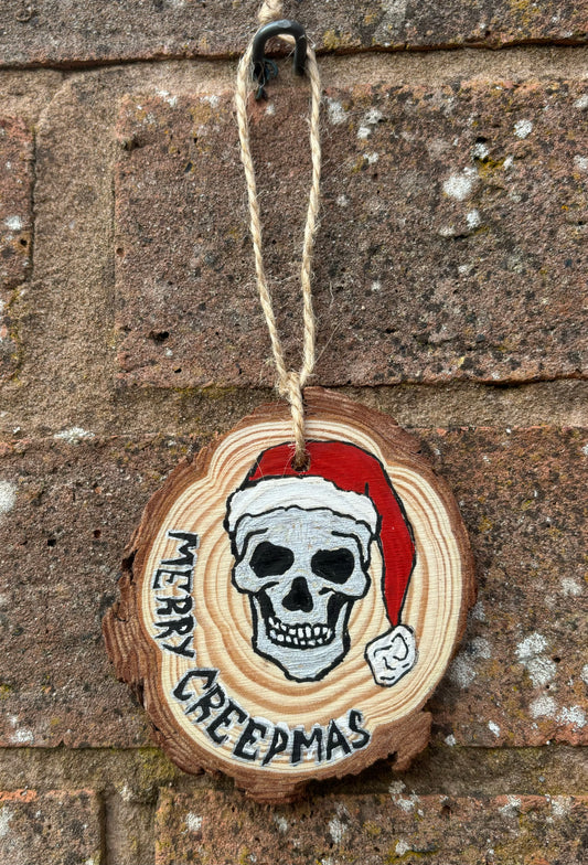 Spooky Christmas Wooden Bauble