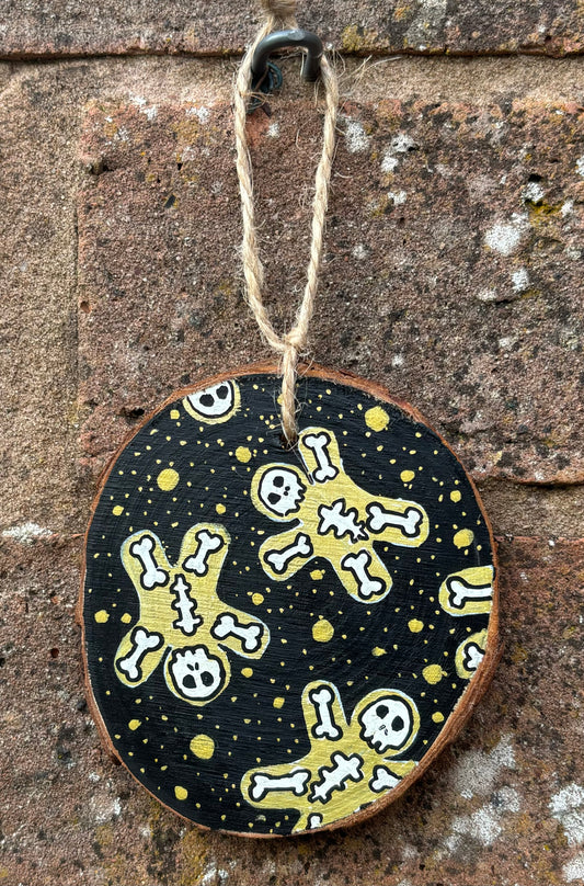 Spooky Christmas Wooden Bauble