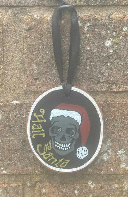 Spooky Christmas Wooden Bauble