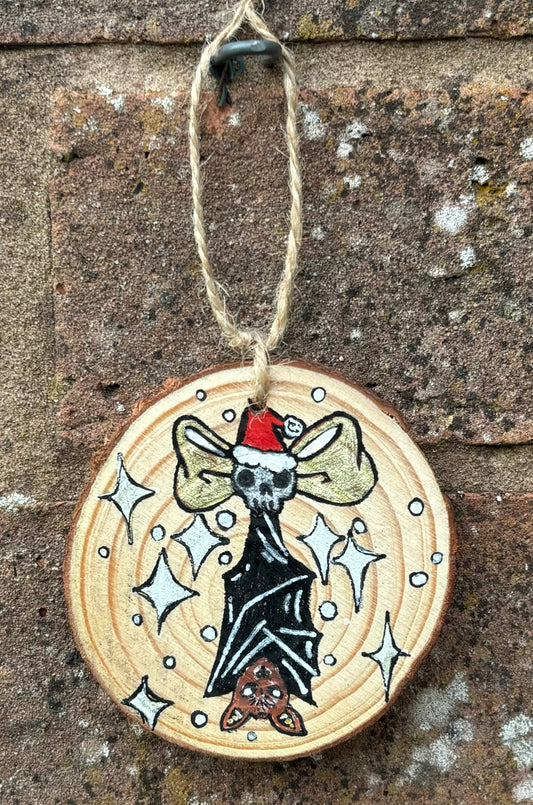 Spooky Christmas Wooden Bauble