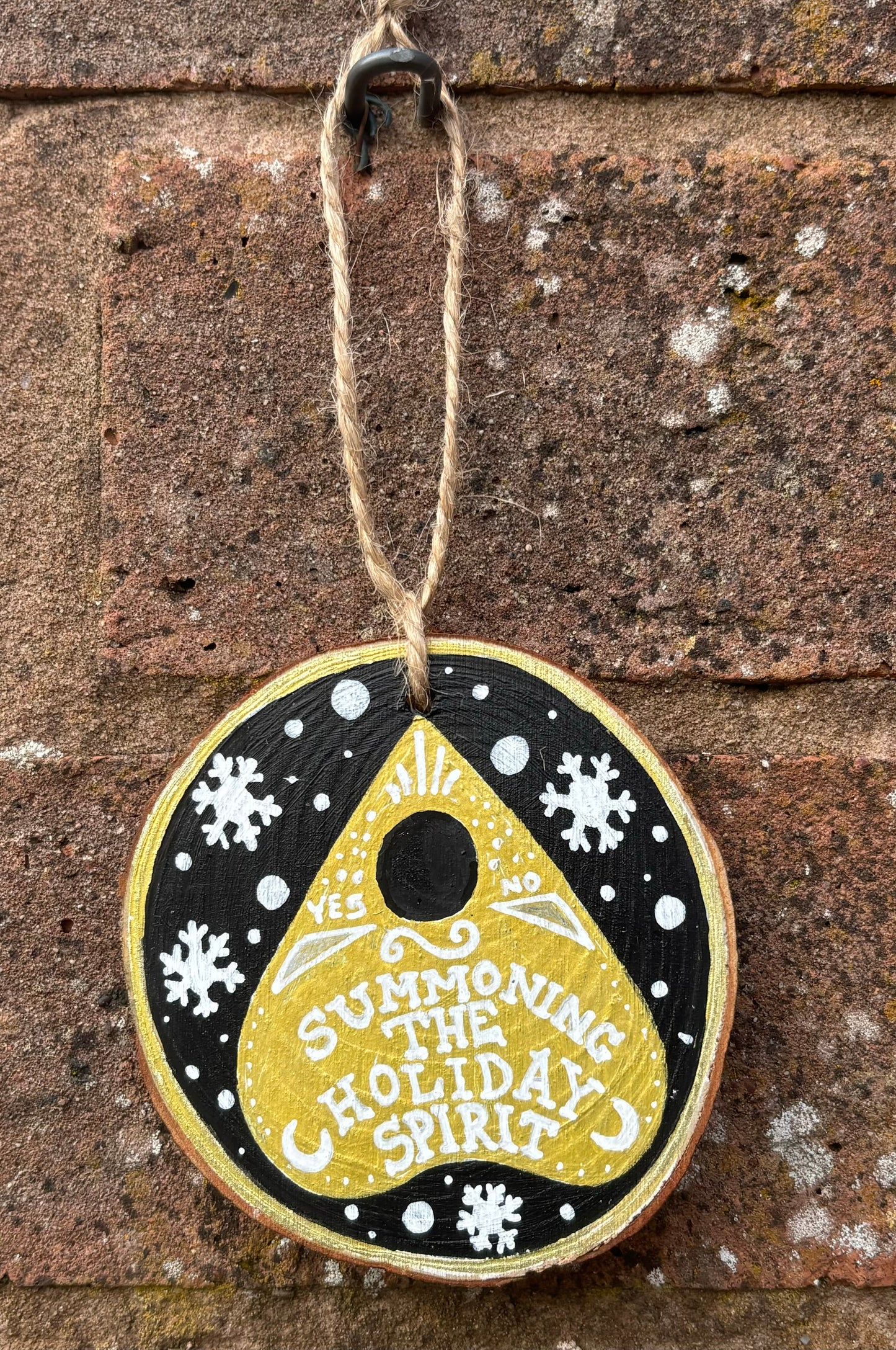 Spooky Christmas Wooden Bauble