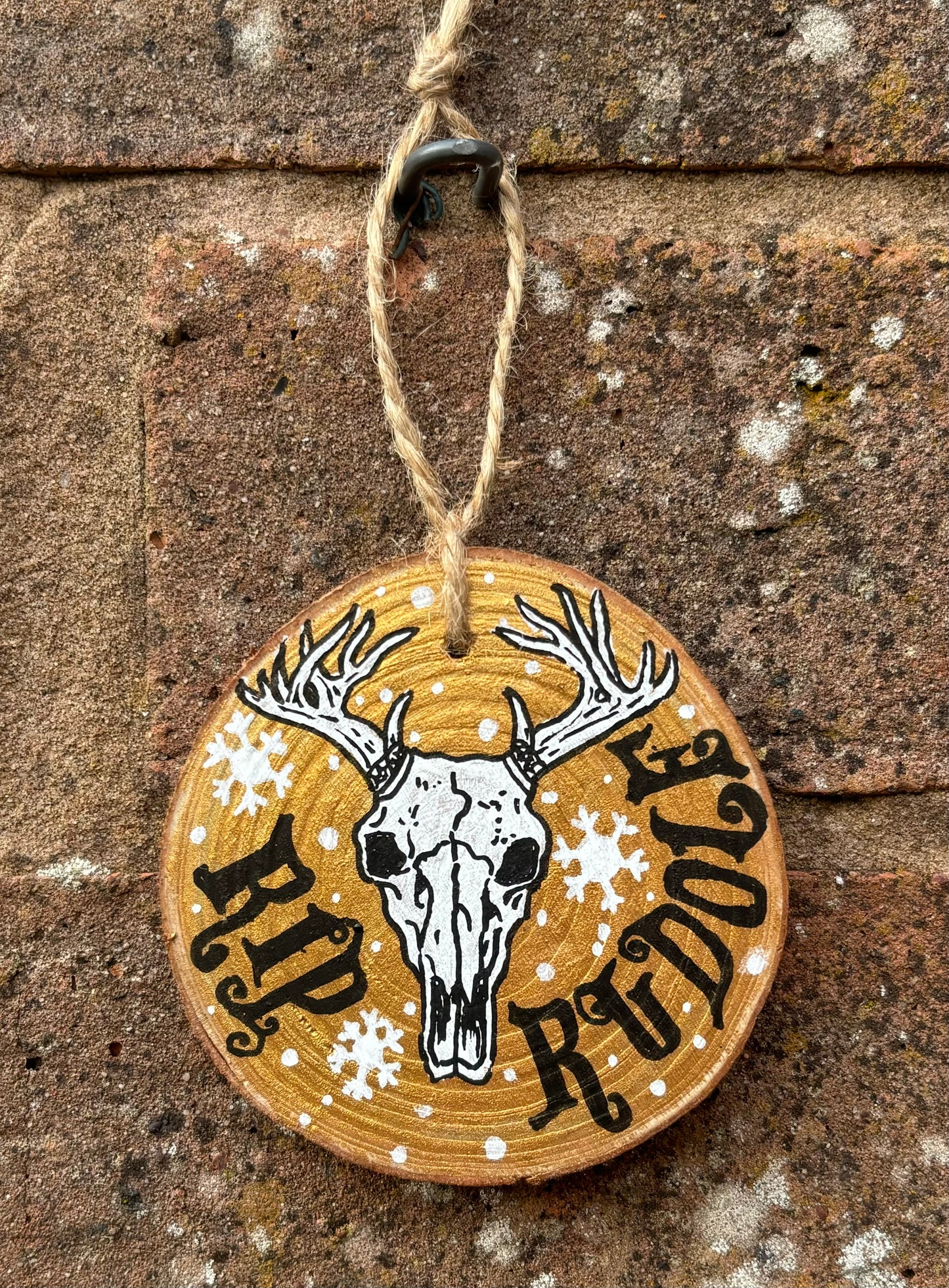 Spooky Christmas Wooden Bauble