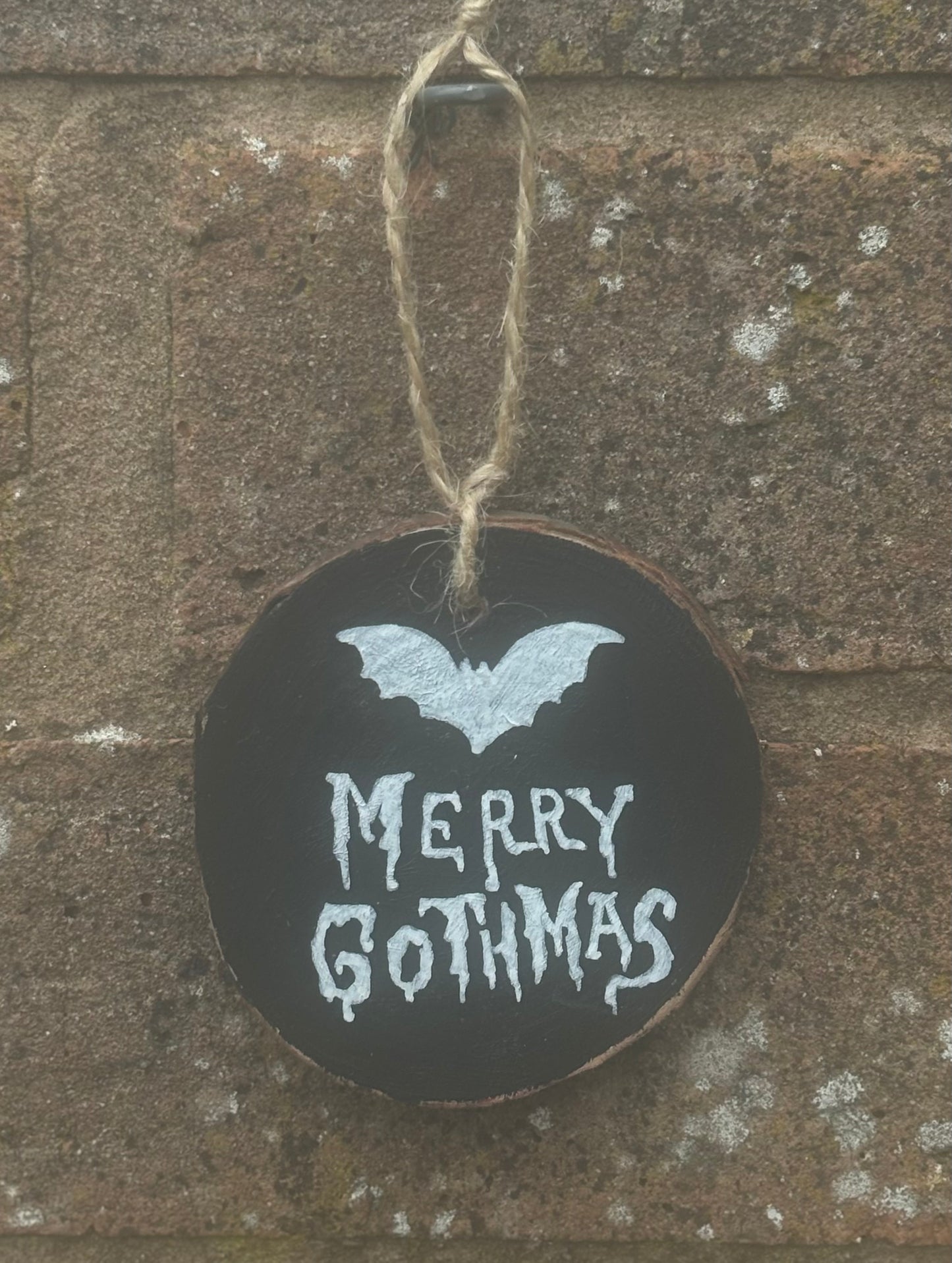 Spooky Christmas Wooden Bauble