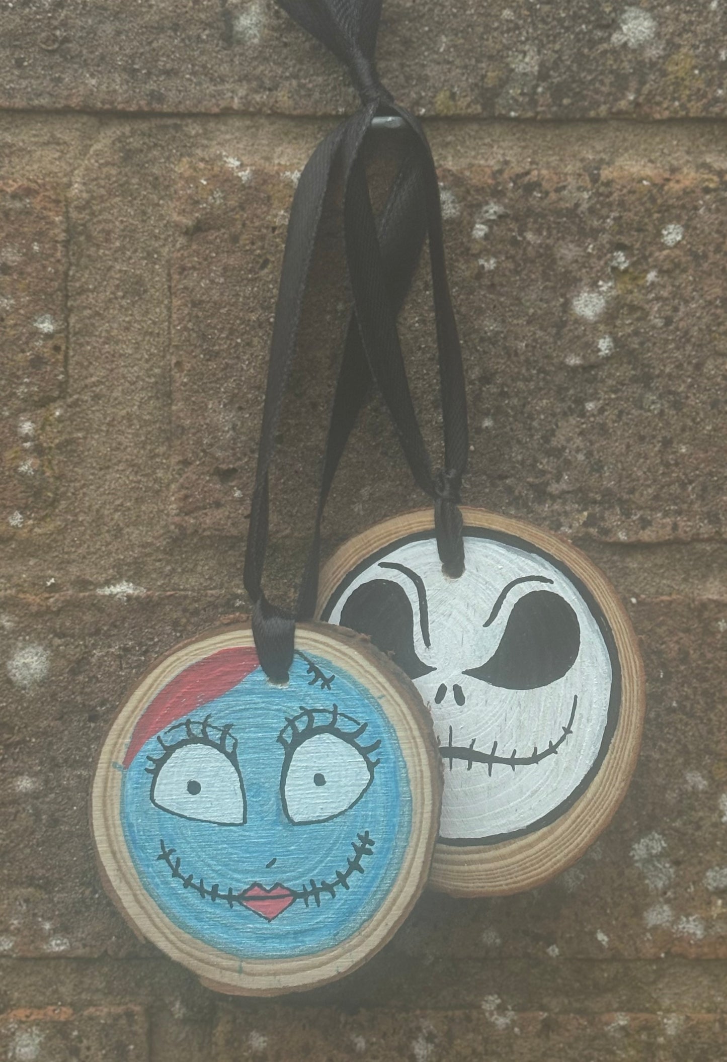 Spooky Christmas Wooden Bauble