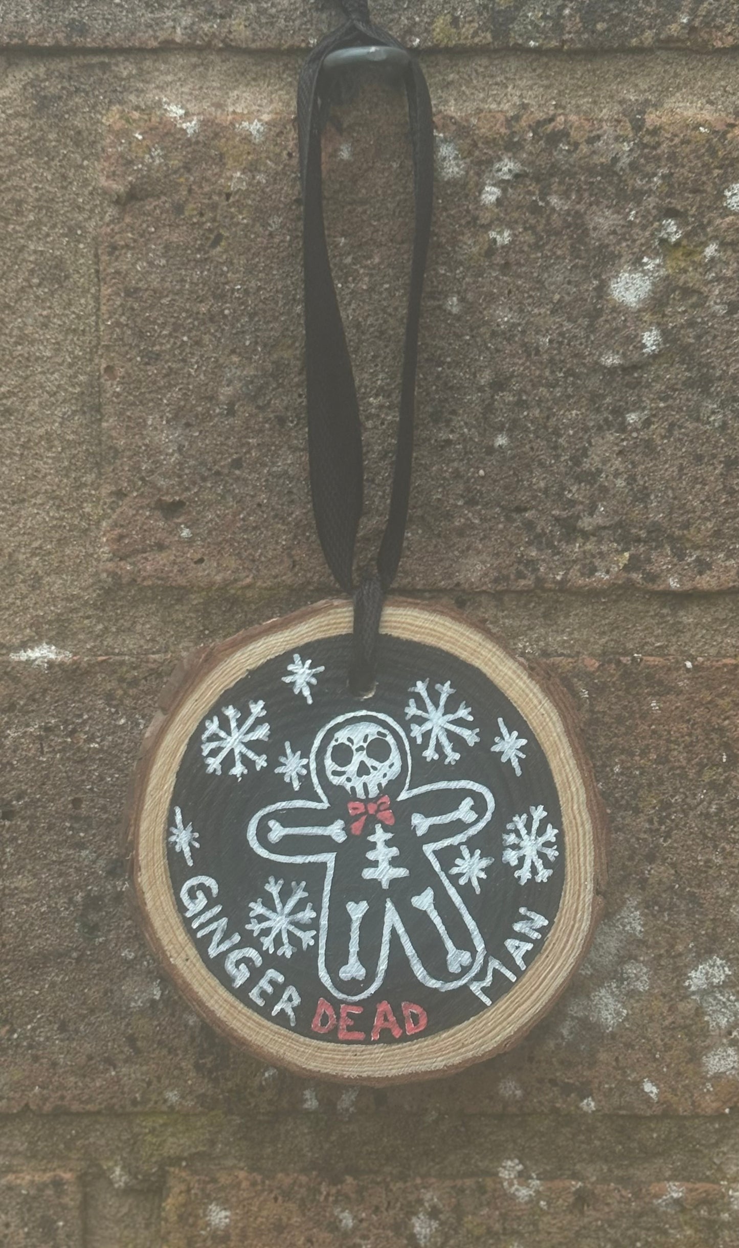 Spooky Christmas Wooden Bauble