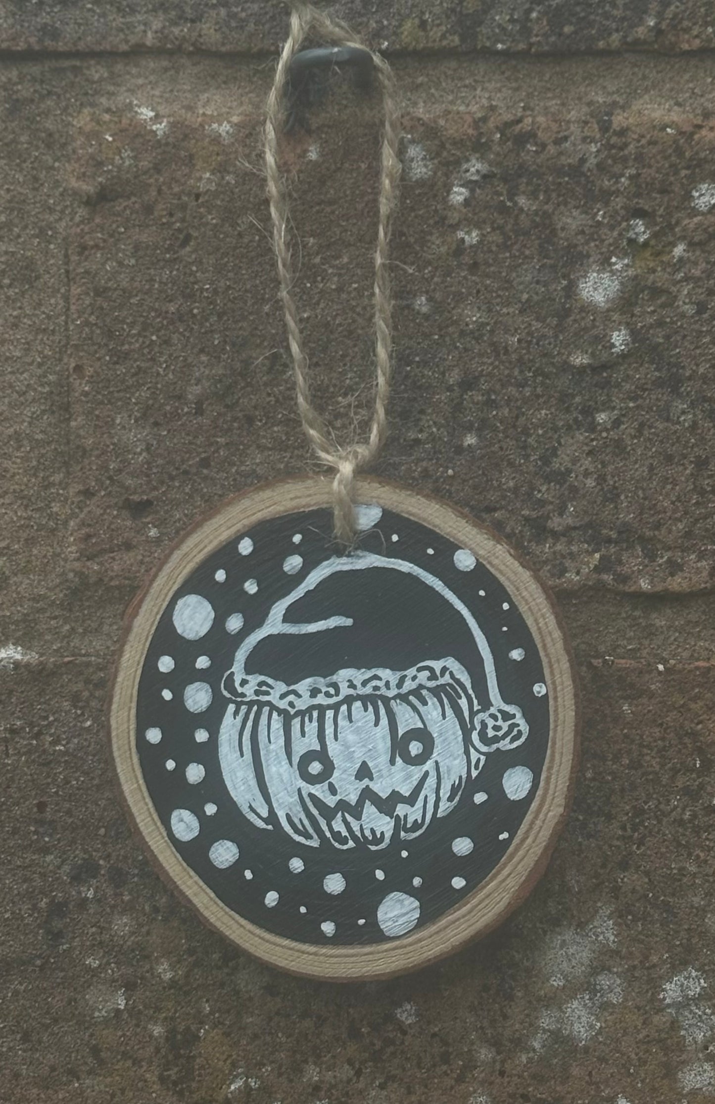 Spooky Christmas Wooden Bauble