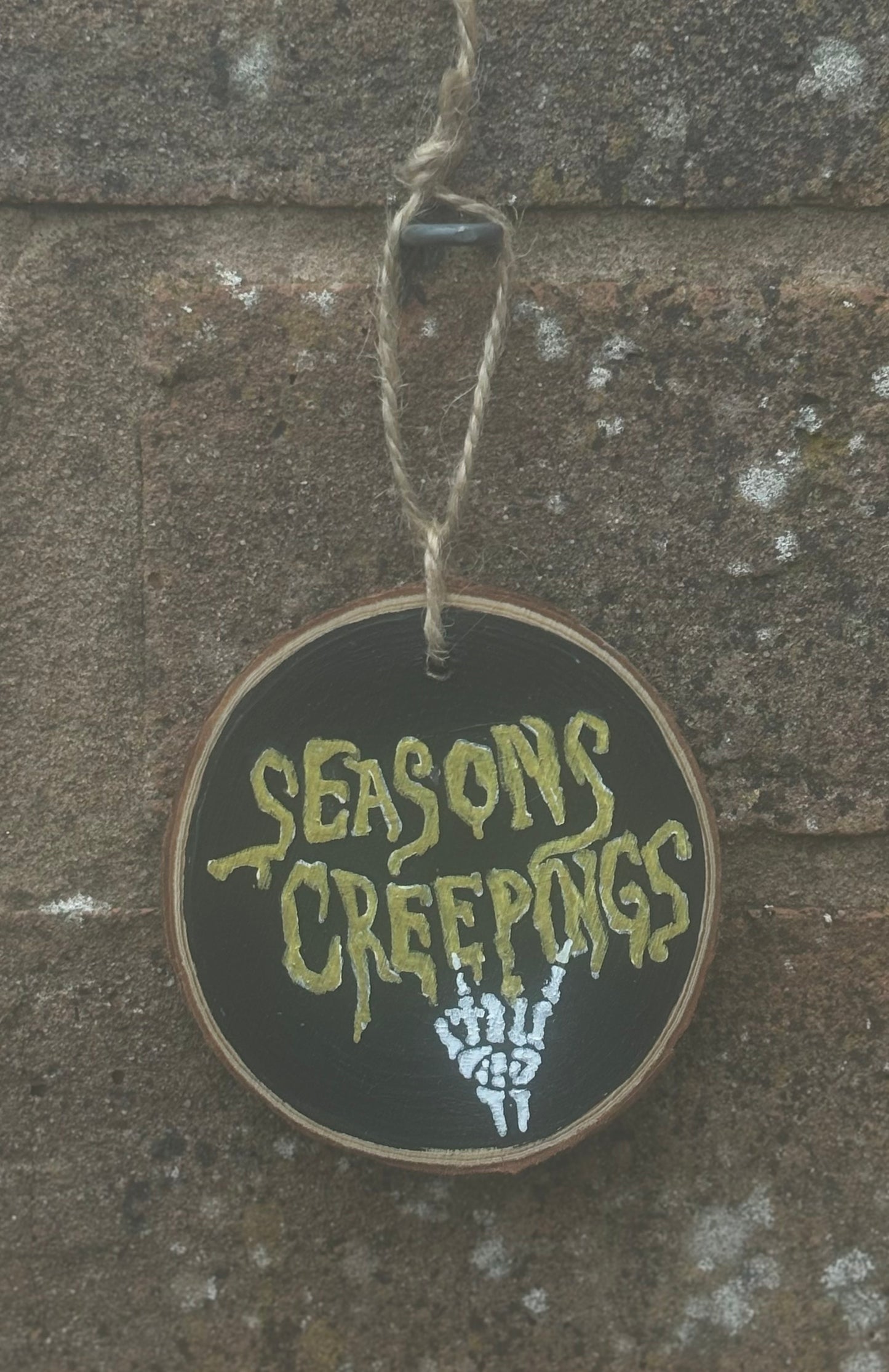 Spooky Christmas Wooden Bauble