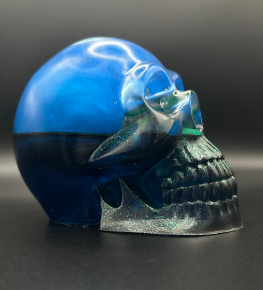 Resin Skull Shaker (Bat Glitter)