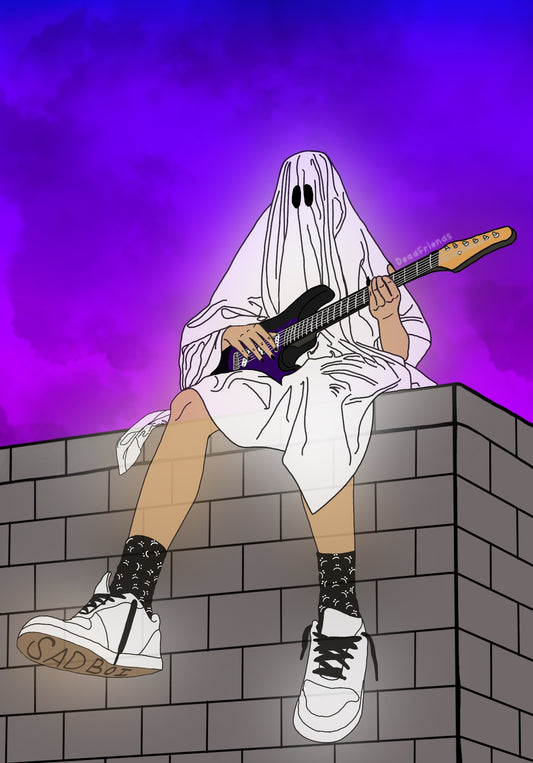 Guitar Playing Ghost Art Print