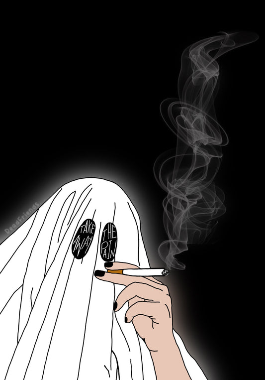 Smoking Ghost Art Print