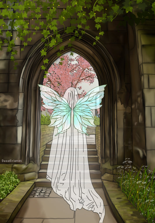 Courtyard Fairy Ghost Art Print