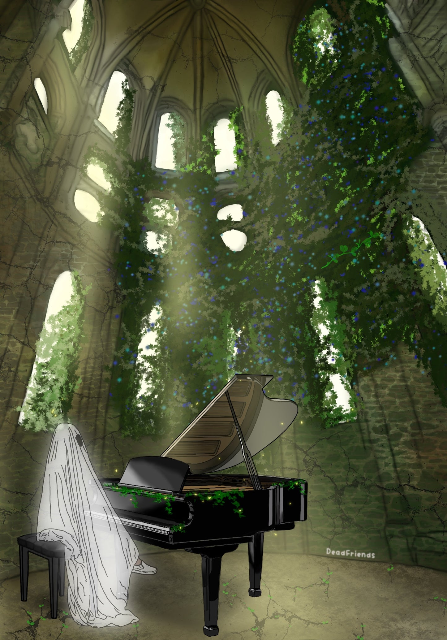 Piano Ghost Art Print