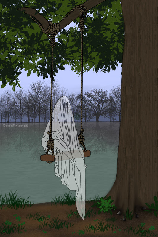 Swinging Ghost Art Print