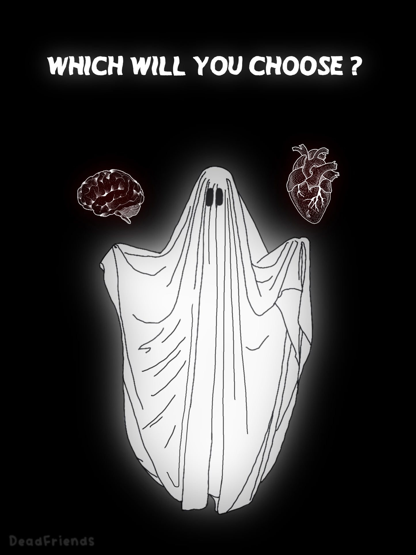 Head Or Heart Ghost Art Print